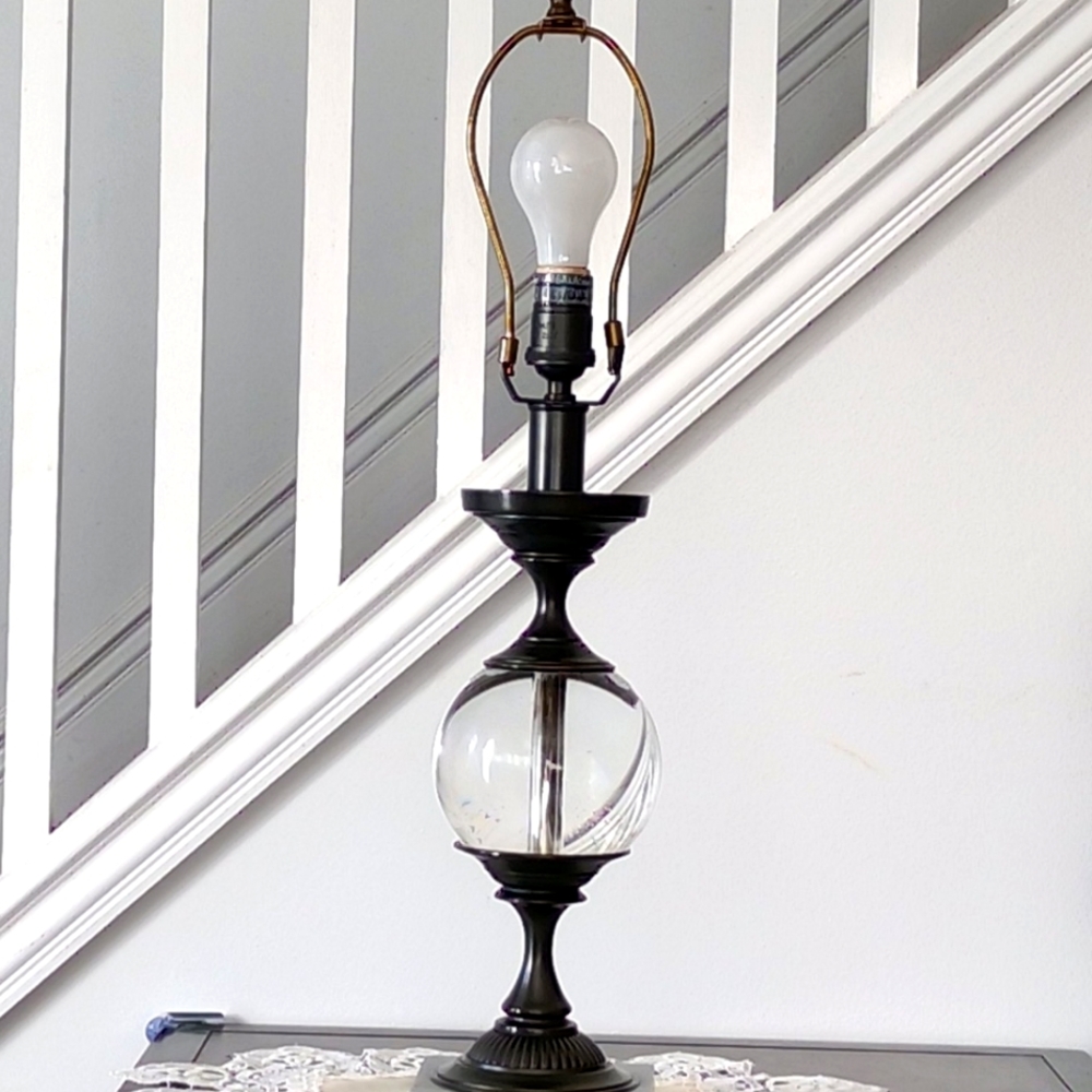 Original Restoration Hardware Glass Ball Table Lamp.
